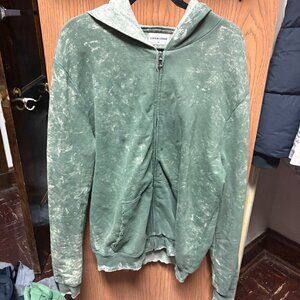 mens cotton citizen revolve distress tie dye green zip up hoodie size large